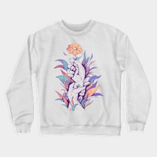 BEAUTIFUL HANDS HOLDING FLOWER Crewneck Sweatshirt